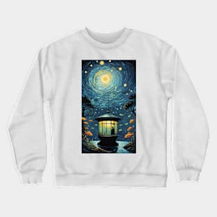 Starry Night Lighthouse: Van Gogh-Inspired Oceanic Harmony Crewneck Sweatshirt